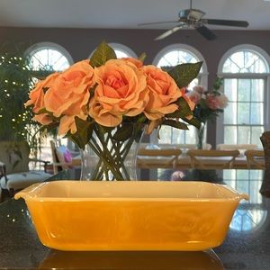Fire King 1 quart Peach Opalescent Luster Ware Platonite Loaf Pan